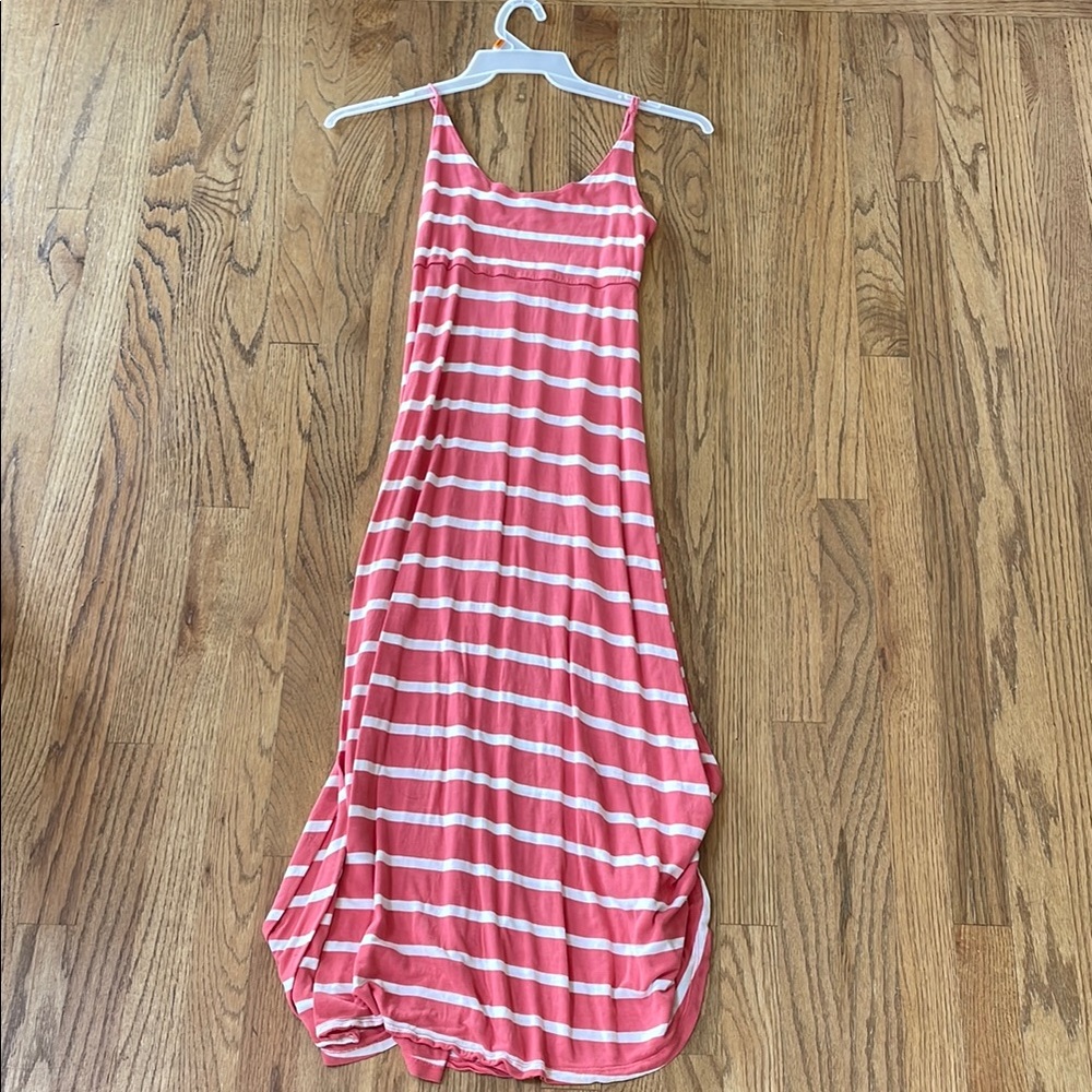 Forever 21 Coral and Cream Striped Dress